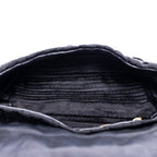 Sac bandoulière Tessuto Gaufre Chain Bag toile de nylon noire