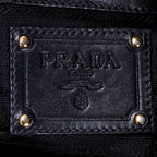 Sac bandoulière Tessuto Gaufre Chain Bag toile de nylon noire