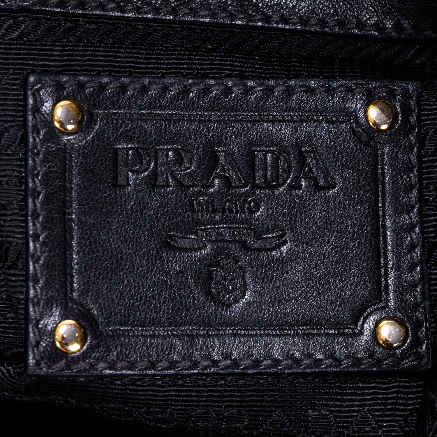 Sac bandoulière Tessuto Gaufre Chain Bag toile de nylon noire