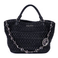 Shoulder Bag Matelasse Tote Black Nappa Matelasse Leather