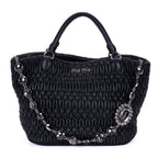 Shoulder Bag Matelasse Tote Black Nappa Matelasse Leather