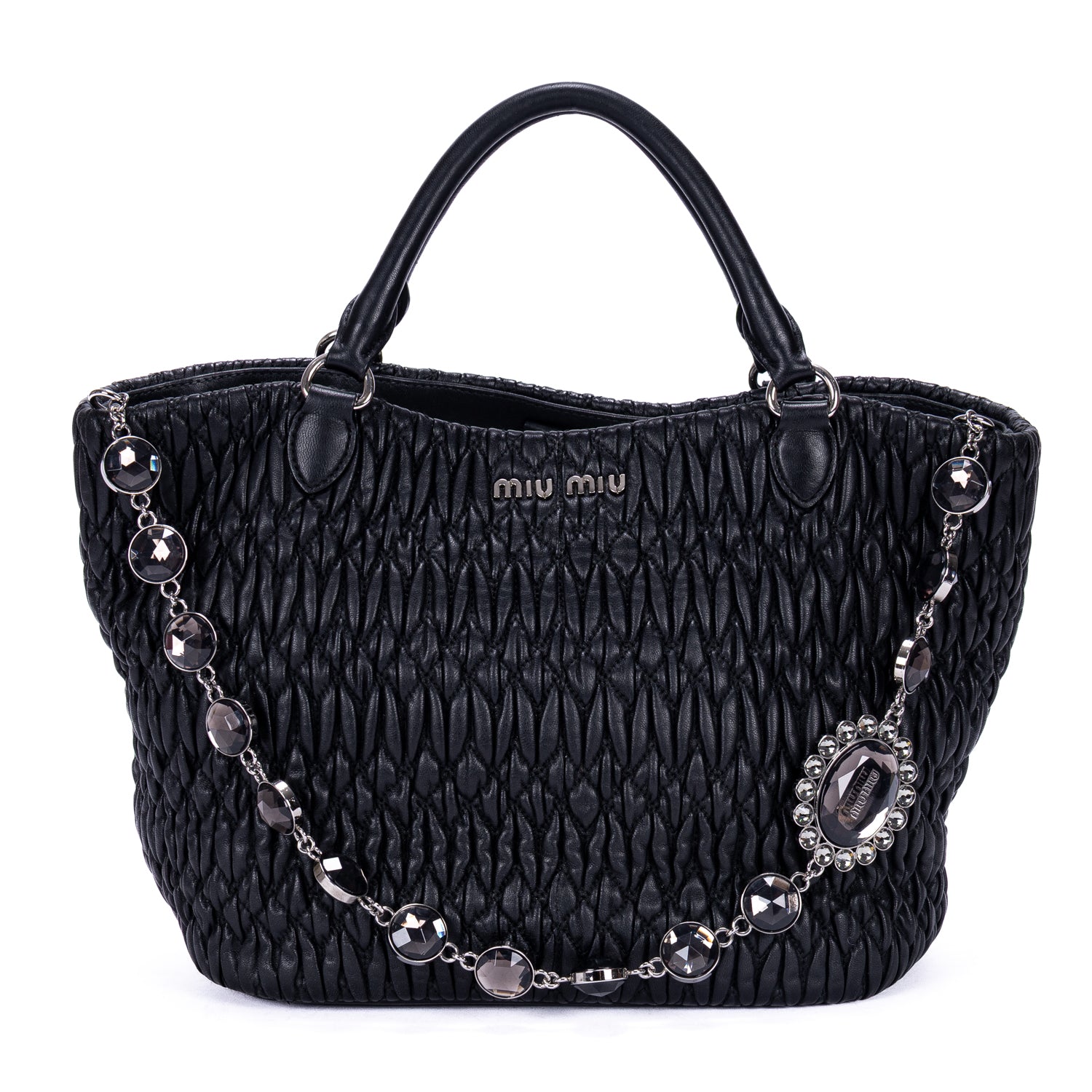 Shoulder Bag Matelasse Tote Black Nappa Matelasse Leather