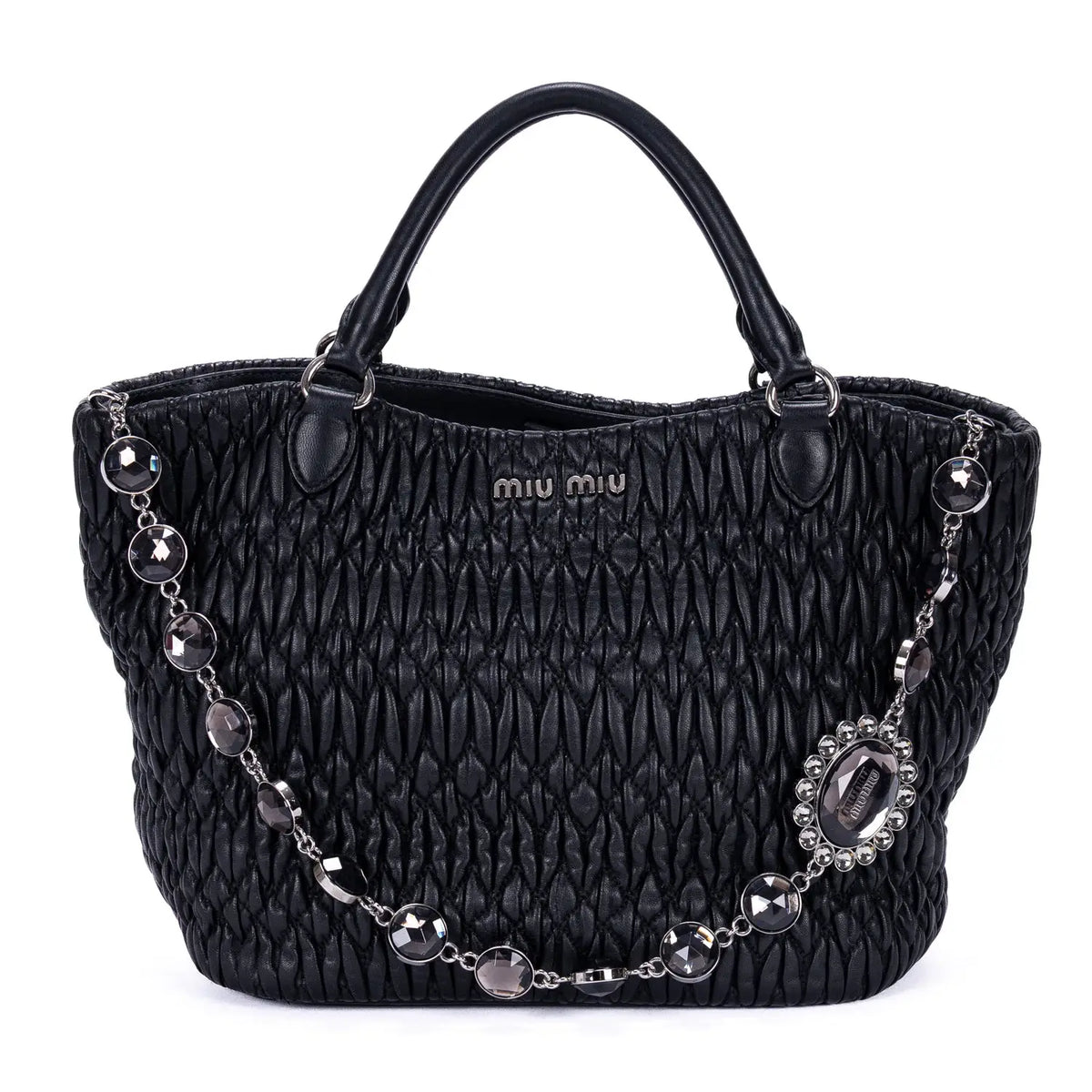 Bolso de Hombro Matelassé Tote Piel Napa Matelassé Negra