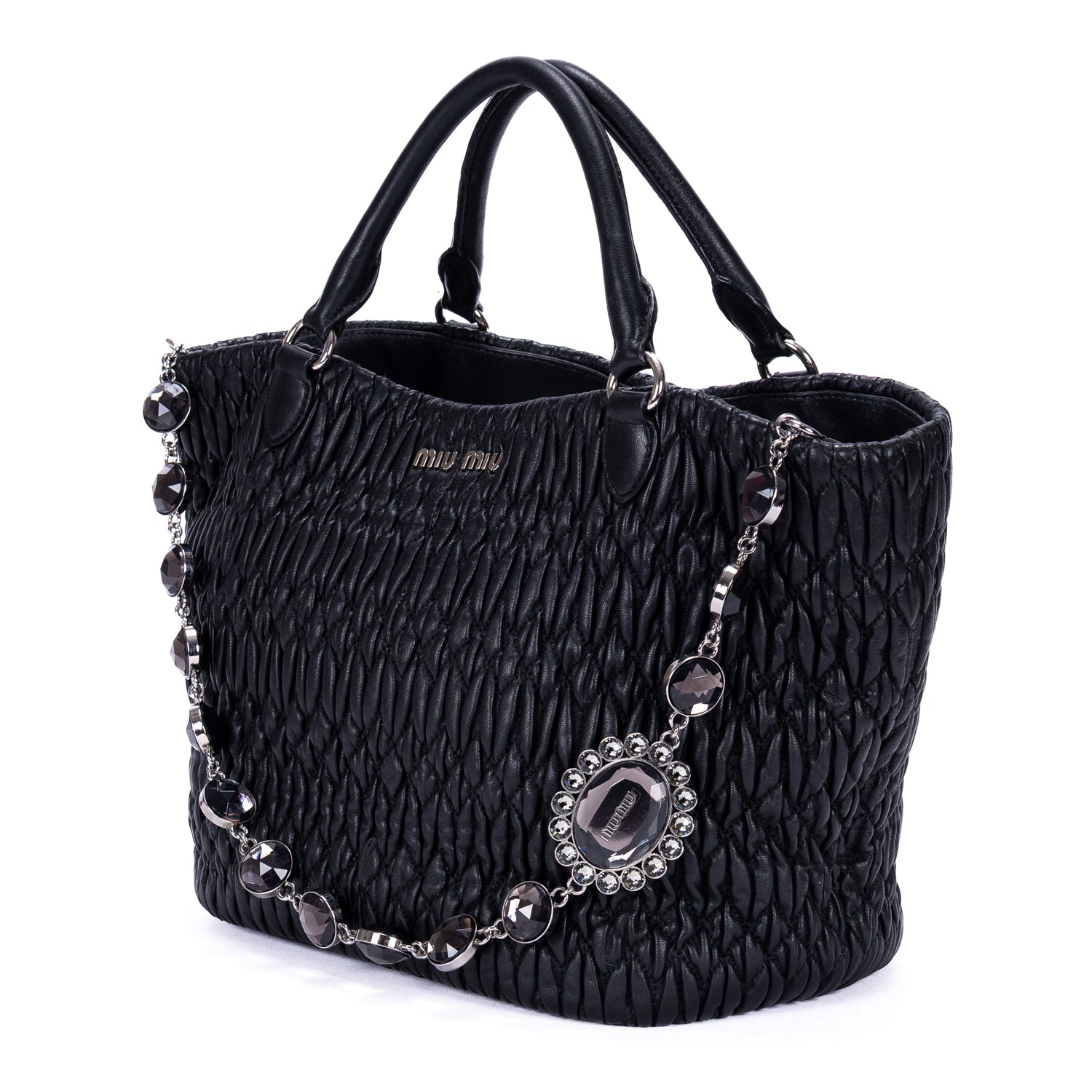 Shoulder Bag Matelasse Tote Black Nappa Matelasse Leather