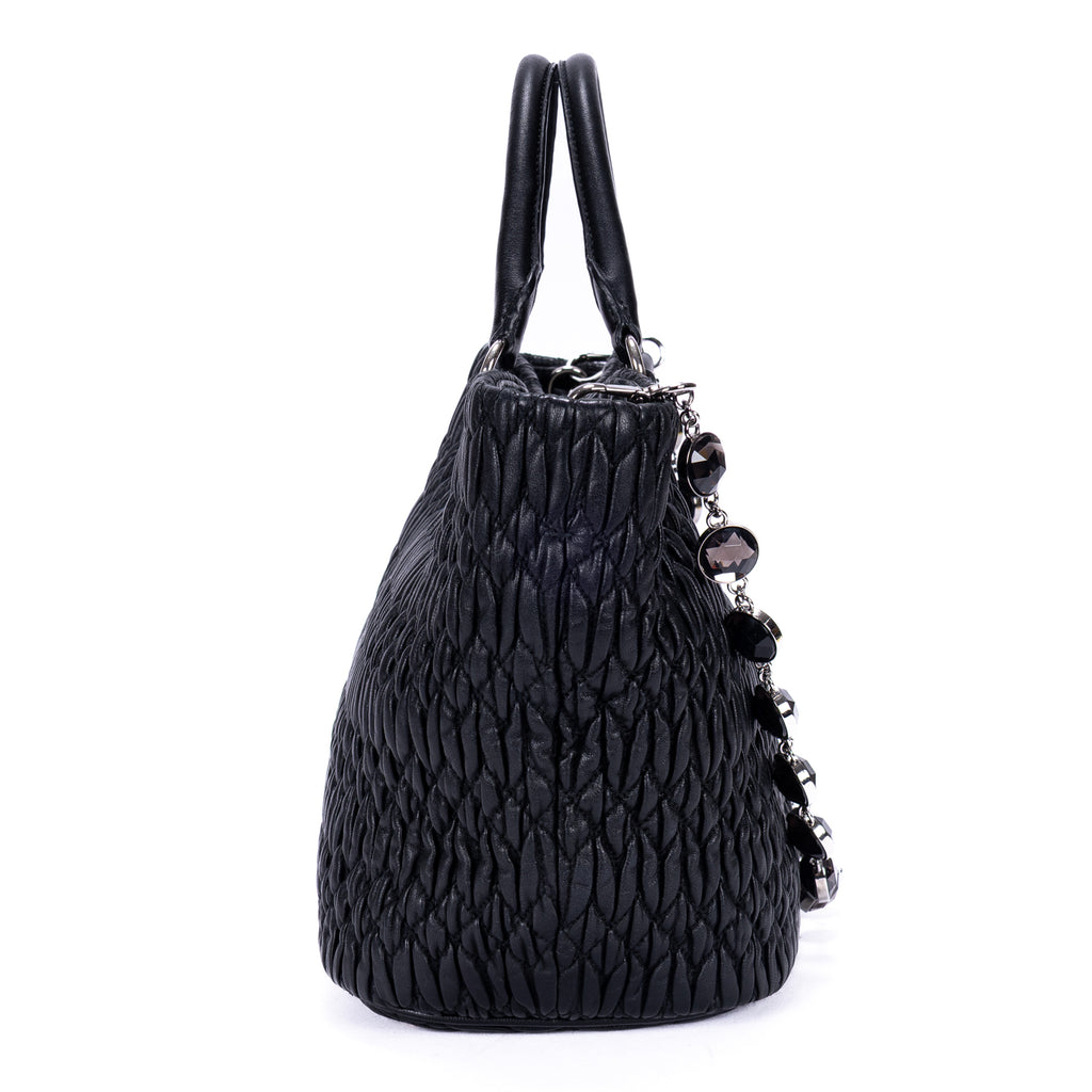 Shoulder Bag Matelasse Tote Black Nappa Matelasse Leather