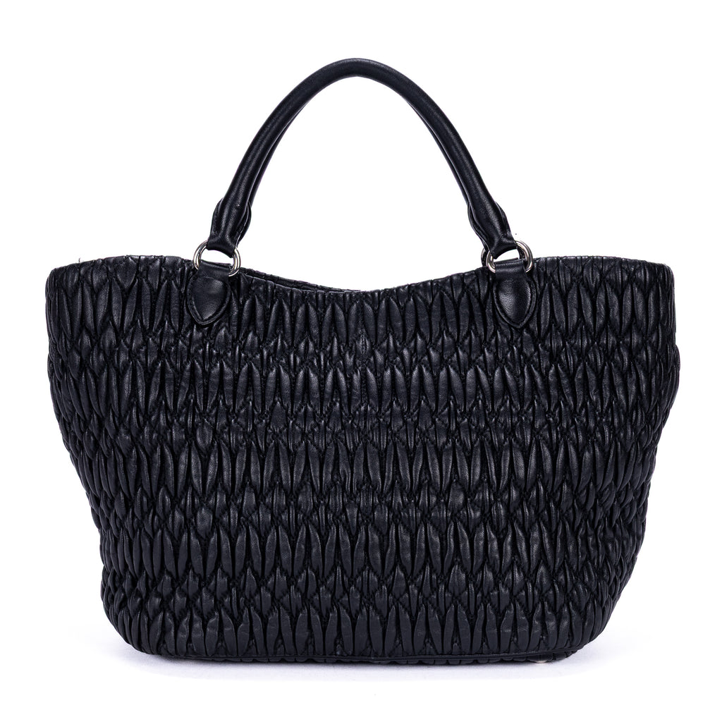 Shoulder Bag Matelasse Tote Black Nappa Matelasse Leather