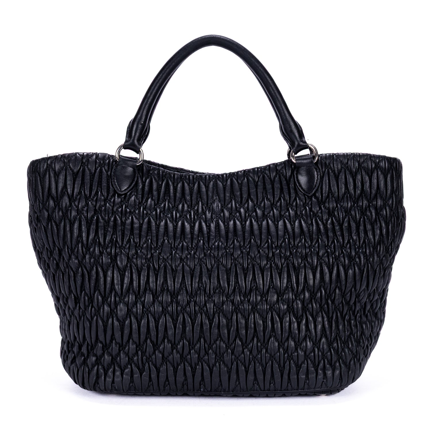 Shoulder Bag Matelasse Tote Black Nappa Matelasse Leather