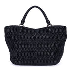 Bolso de Hombro Matelassé Tote Piel Napa Matelassé Negra