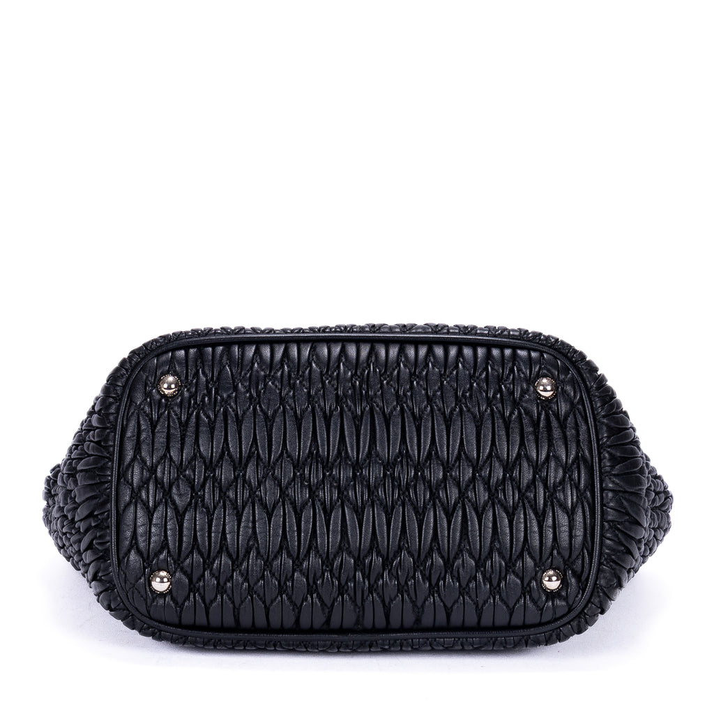 Shoulder Bag Matelasse Tote Black Nappa Matelasse Leather