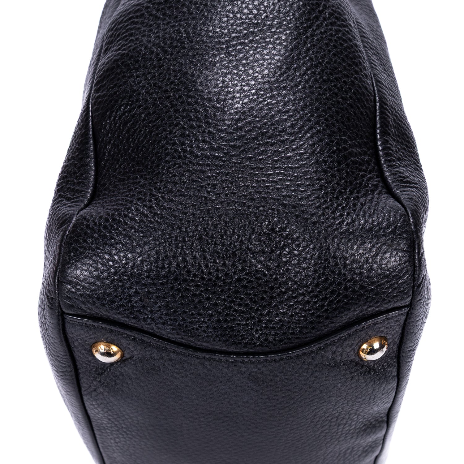 Sac d'Épaule Pochette Latérale Cabas Cuir Vitello Daino Noir