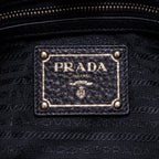 Sac d'Épaule Pochette Latérale Cabas Cuir Vitello Daino Noir