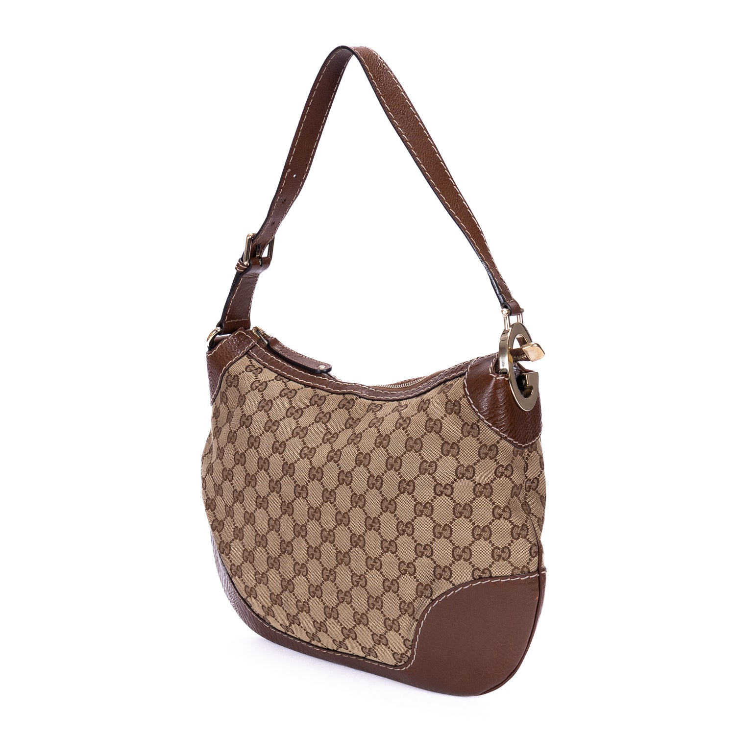 Shoulder Bag Charlotte Hobo Beige Monogrammed Canvas