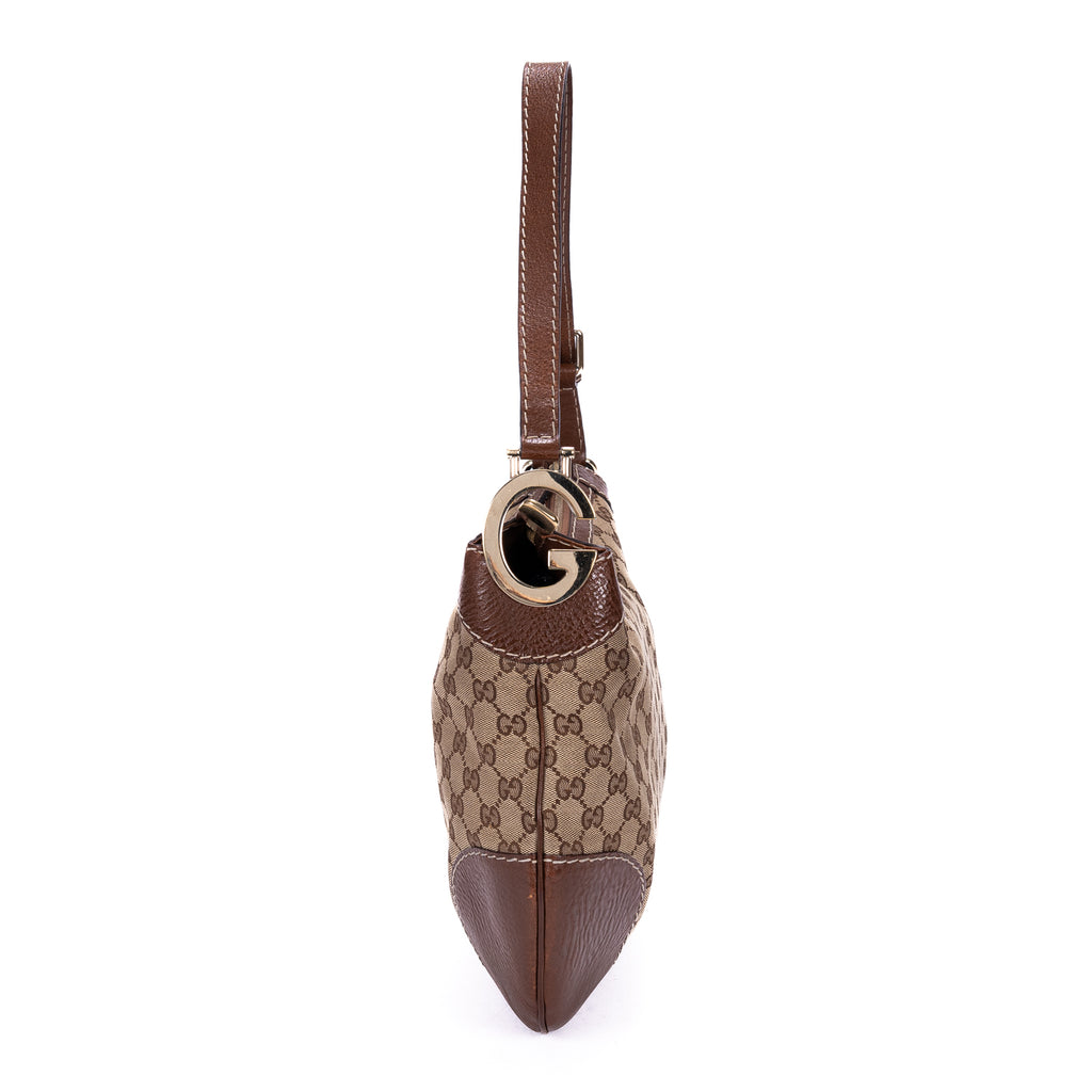 Shoulder Bag Charlotte Hobo Beige Monogrammed Canvas