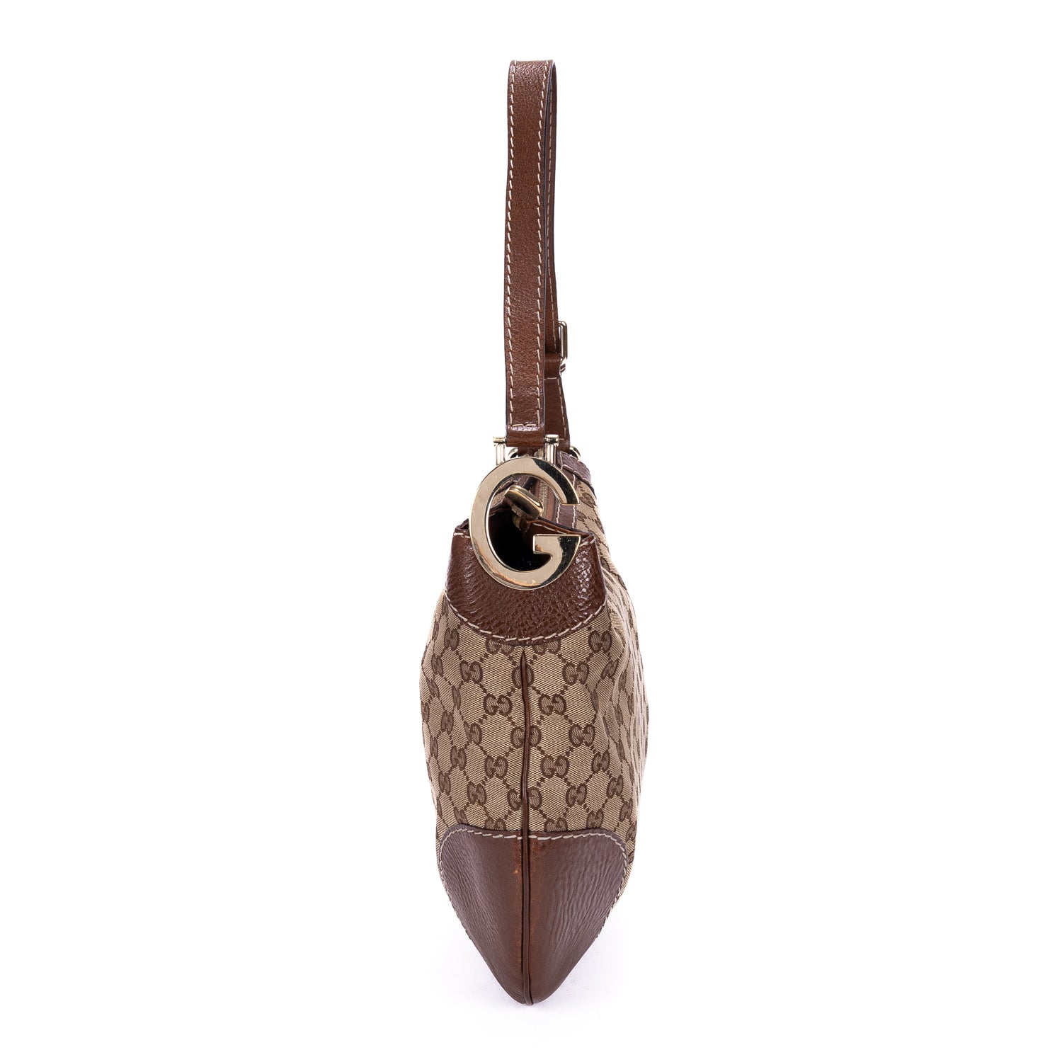 Shoulder Bag Charlotte Hobo Beige Monogrammed Canvas