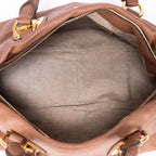 Sac à Épaule Bauletto en Cuir de Veau Marron