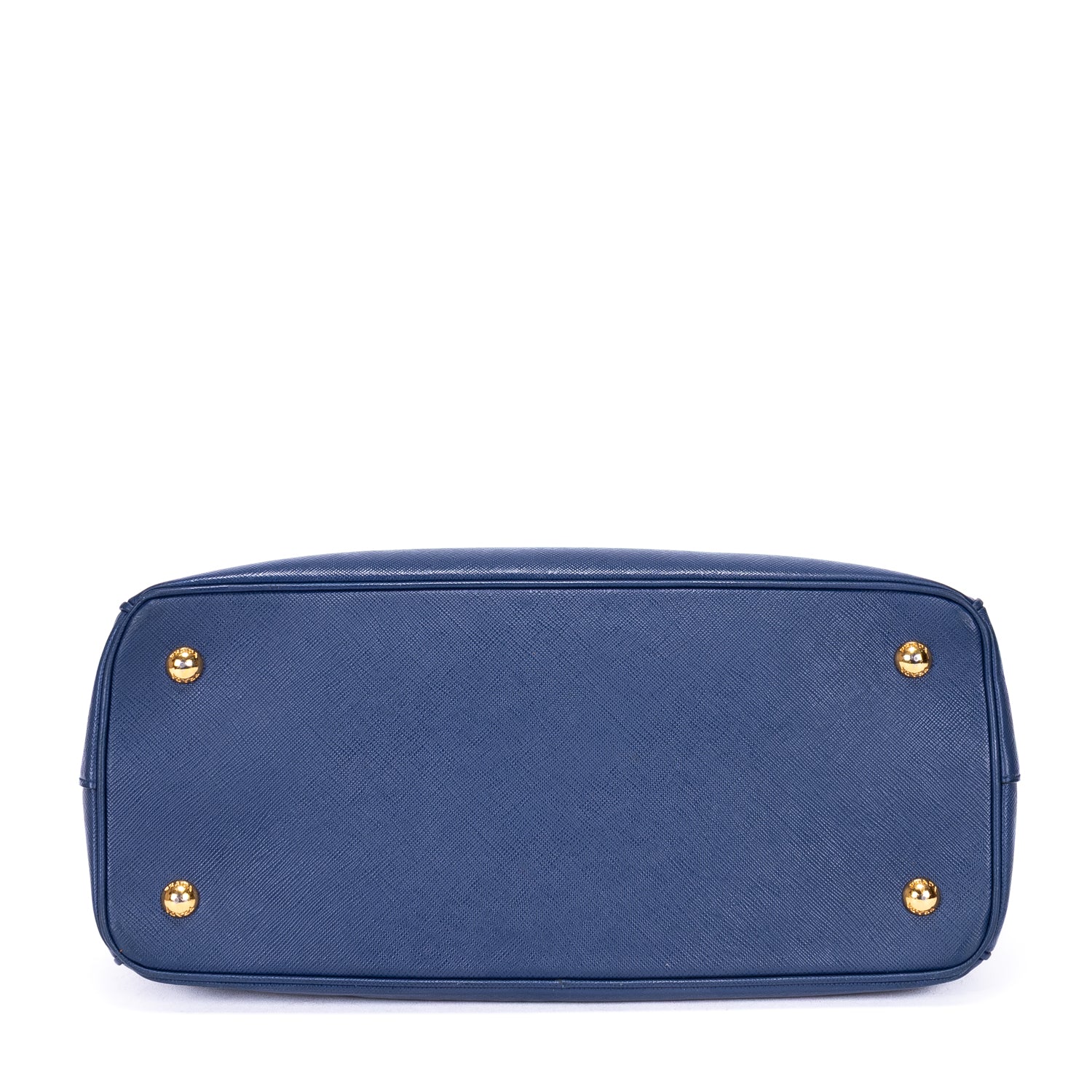 Sac bandoulière double zip cabas Galleria en cuir Saffiano bleu marine