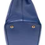 Sac bandoulière double zip cabas Galleria en cuir Saffiano bleu marine