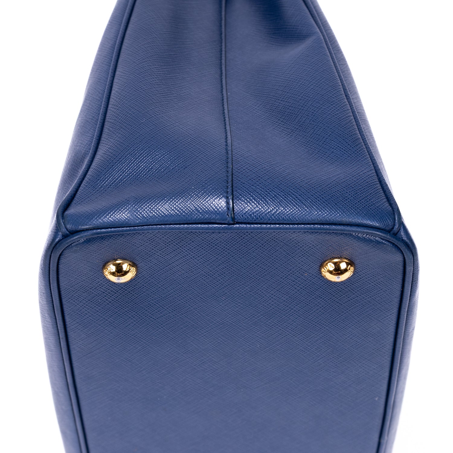 Sac bandoulière double zip cabas Galleria en cuir Saffiano bleu marine