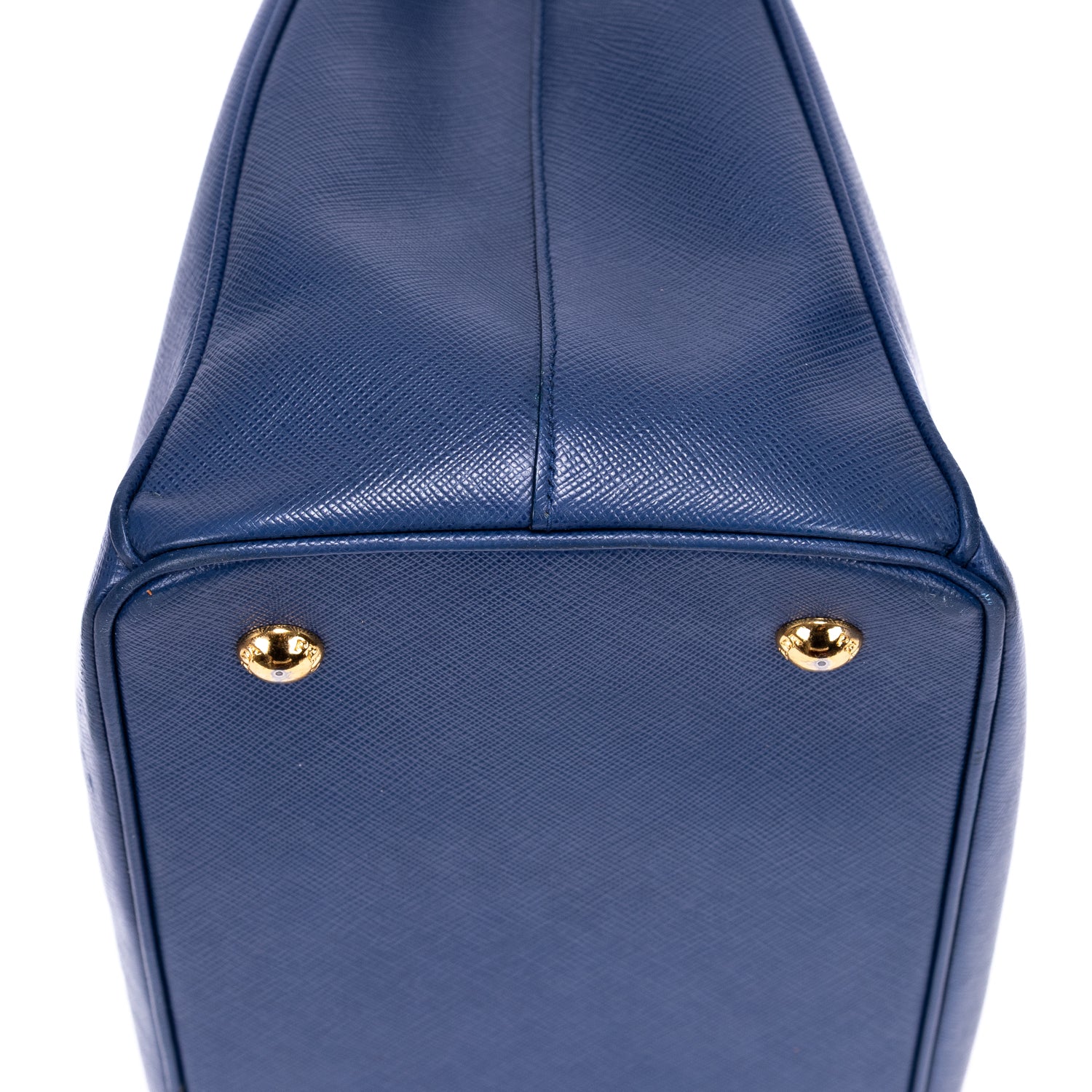 Sac bandoulière double zip cabas Galleria en cuir Saffiano bleu marine