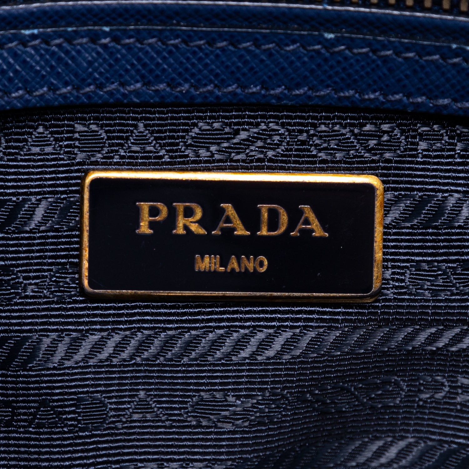 Sac bandoulière double zip cabas Galleria en cuir Saffiano bleu marine