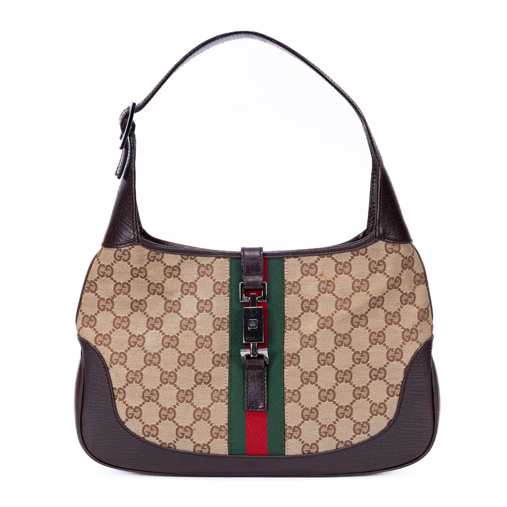 Bandolera Jackie de lona jacquard beige