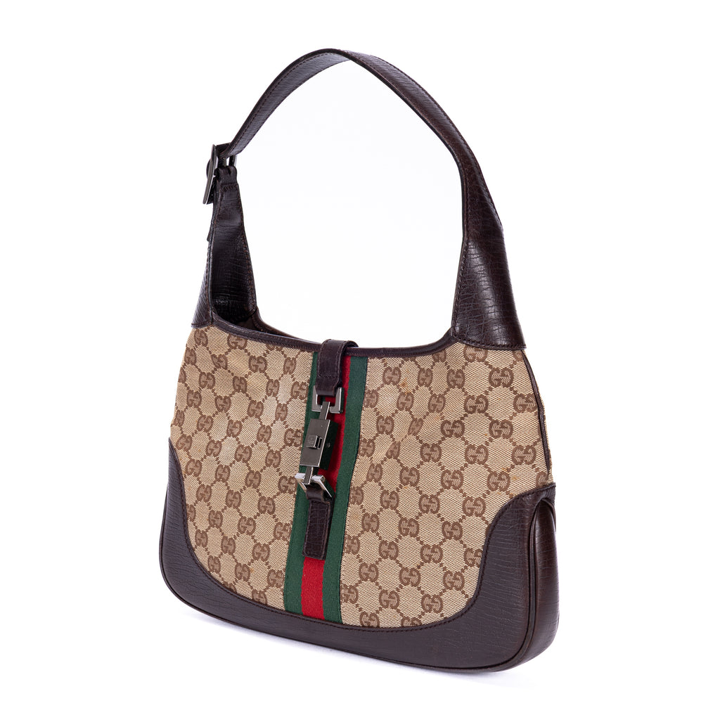 Bandolera Jackie de lona jacquard beige