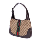 Bandolera Jackie de lona jacquard beige