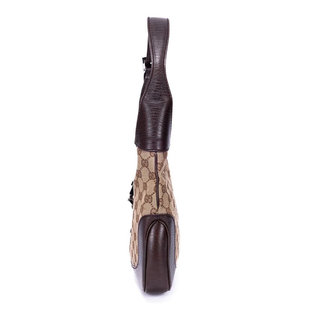 Bandolera Jackie de lona jacquard beige