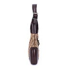 Bandolera Jackie de lona jacquard beige