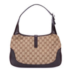 Bandolera Jackie de lona jacquard beige
