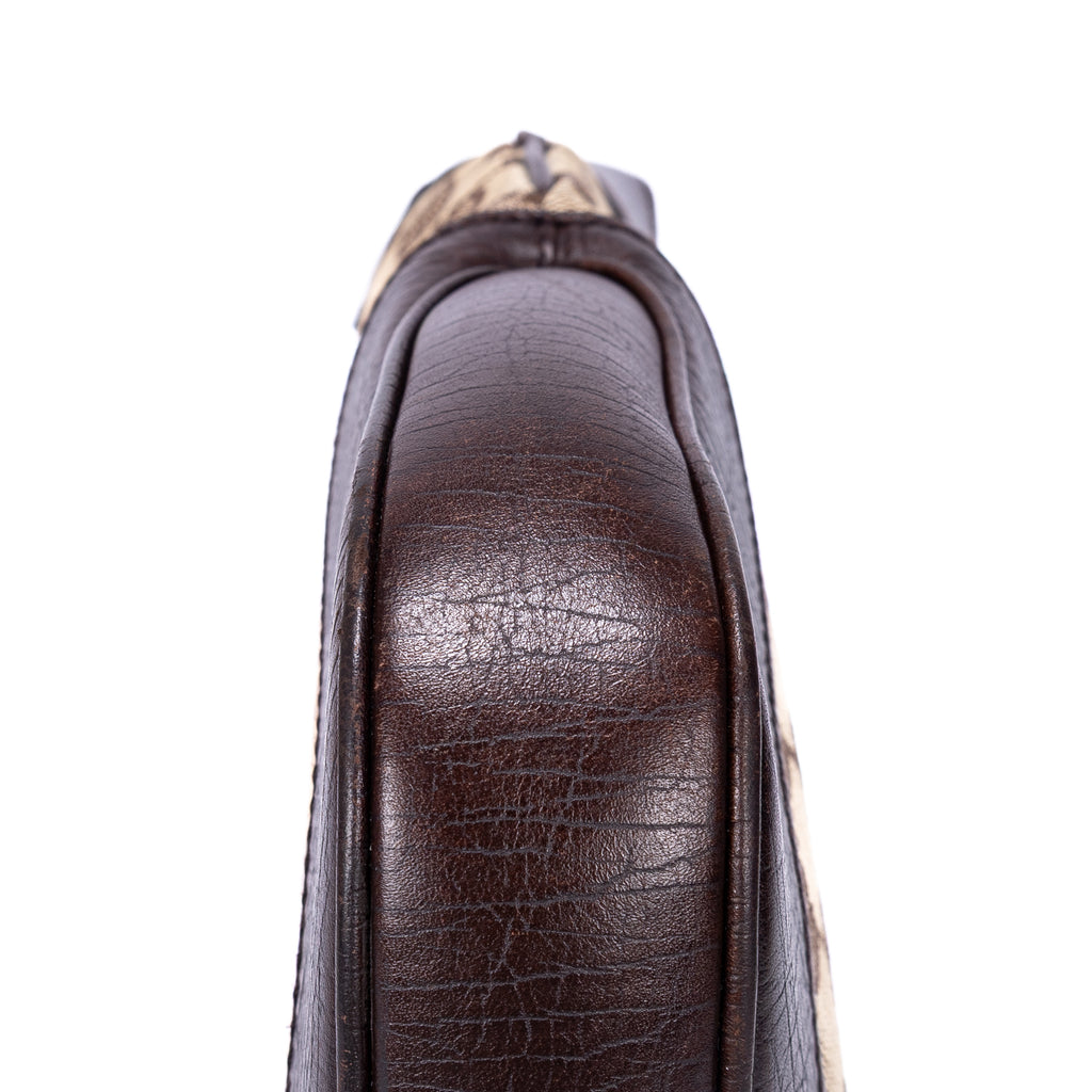 Bandolera Jackie de lona jacquard beige