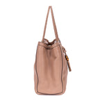 Bolso de Hombro Bella Bambú Piel de Becerro Granulada Rosa