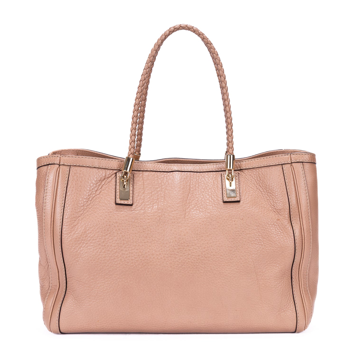 Shoulder Bag Bella Bamboo Pink Pebbled Calfskin Leather