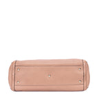 Bolso de Hombro Bella Bambú Piel de Becerro Granulada Rosa