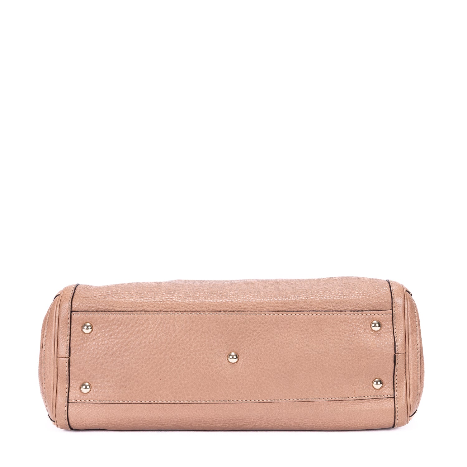 Bolso de Hombro Bella Bambú Piel de Becerro Granulada Rosa