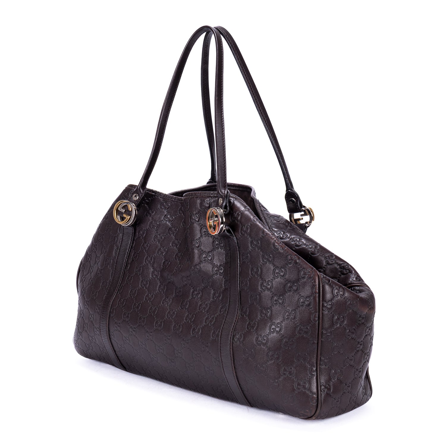 Shoulder Bag Sukey Tote Dark Brown Guccissima Embossed Leather
