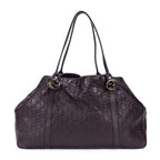 Sac Porté Épaule Sukey Cabas Cuir Gaufré Guccissima Marron Foncé