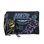 Clutch Graffiti Clutch Black Graffiti Print Leather