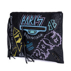 Clutch Graffiti Clutch Black Graffiti Print Leather
