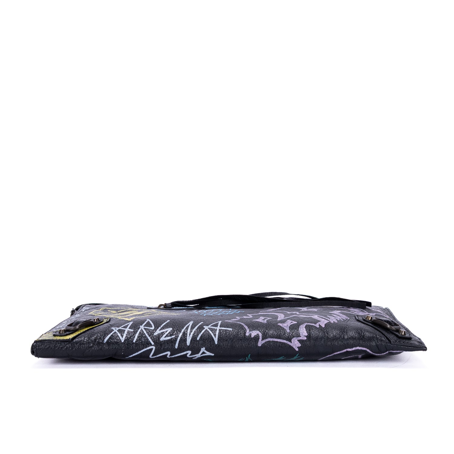 Clutch Graffiti Clutch Black Graffiti Print Leather