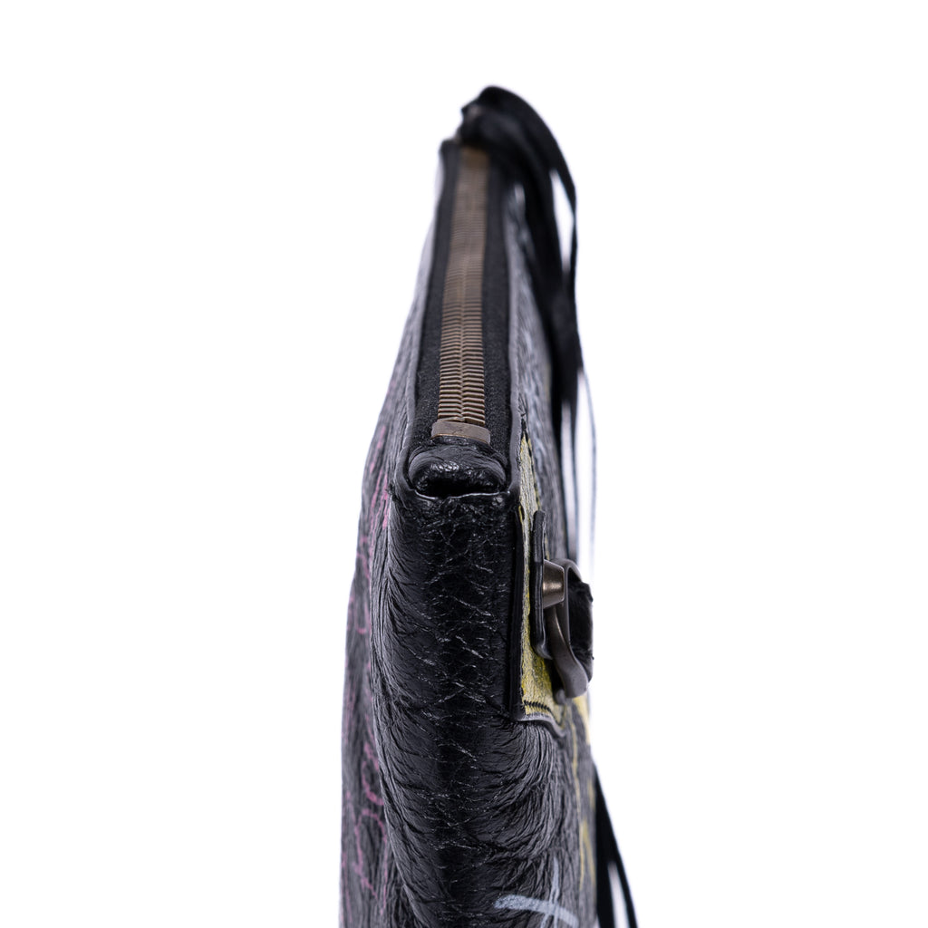Clutch Graffiti Clutch Black Graffiti Print Leather