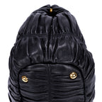 Shoulder Bag Satchel Bag Black Nappa Gaufre Leather