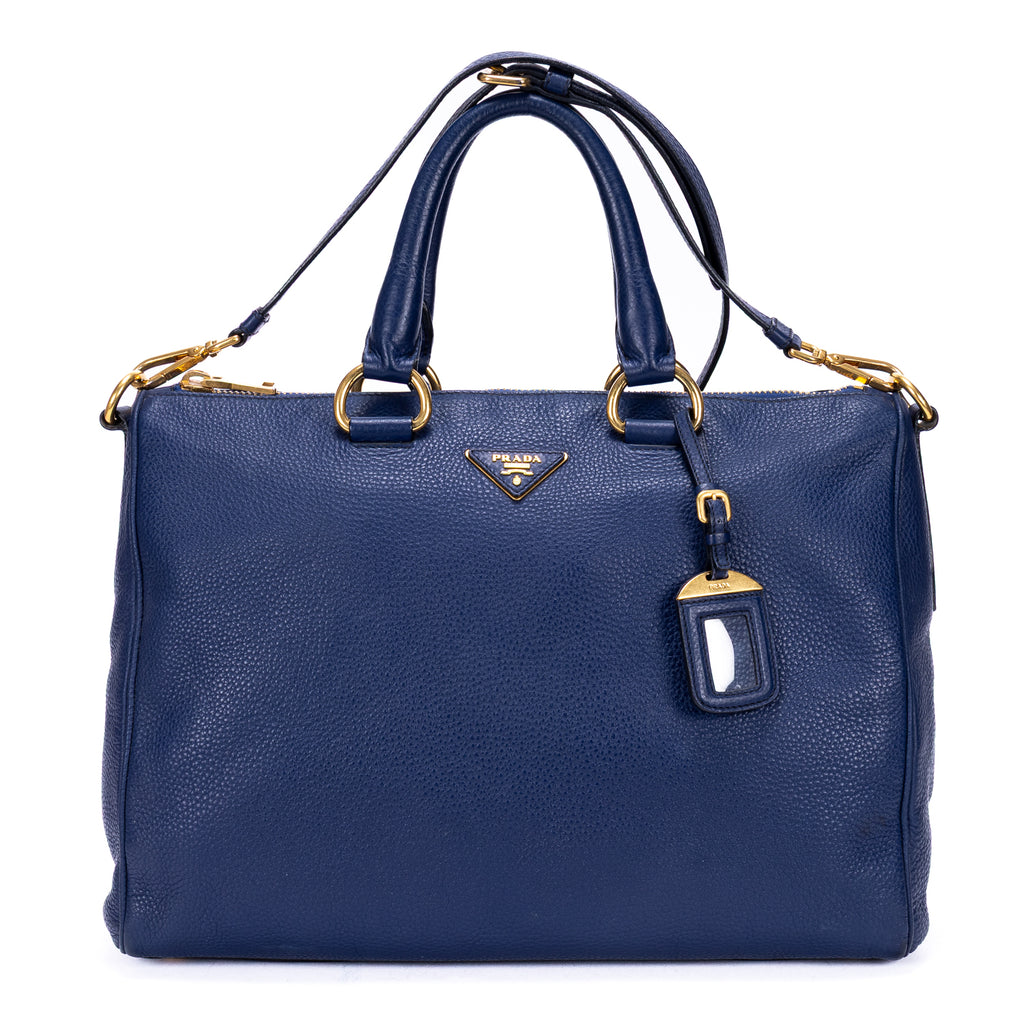Shoulder Bag Shopping Tote Grey Vitello Daino Leather