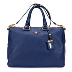 Shoulder Bag Shopping Tote Grey Vitello Daino Leather
