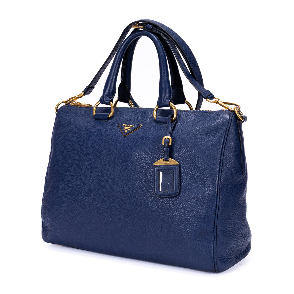 Shoulder Bag Shopping Tote Grey Vitello Daino Leather
