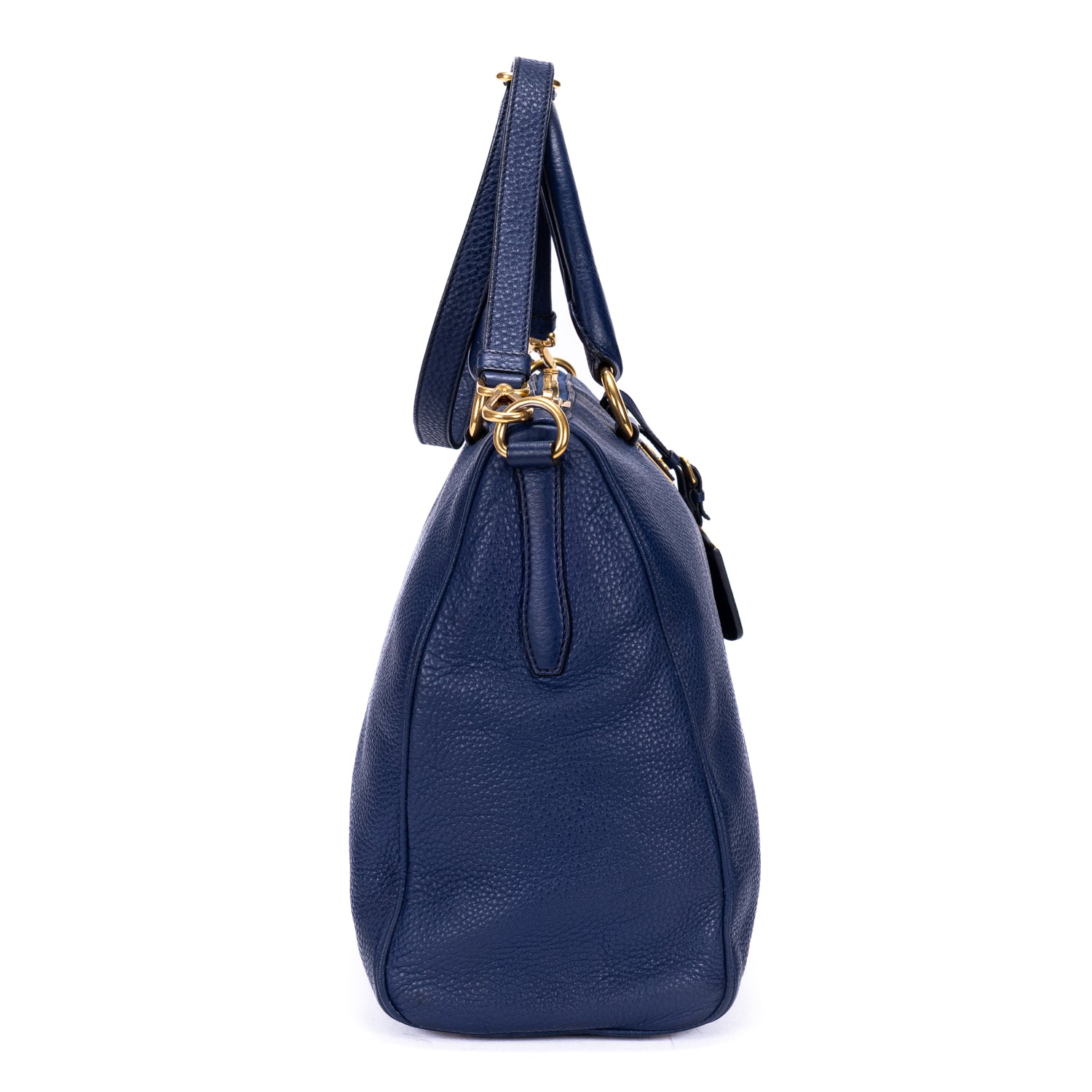Shoulder Bag Shopping Tote Grey Vitello Daino Leather