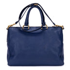 Shoulder Bag Shopping Tote Grey Vitello Daino Leather