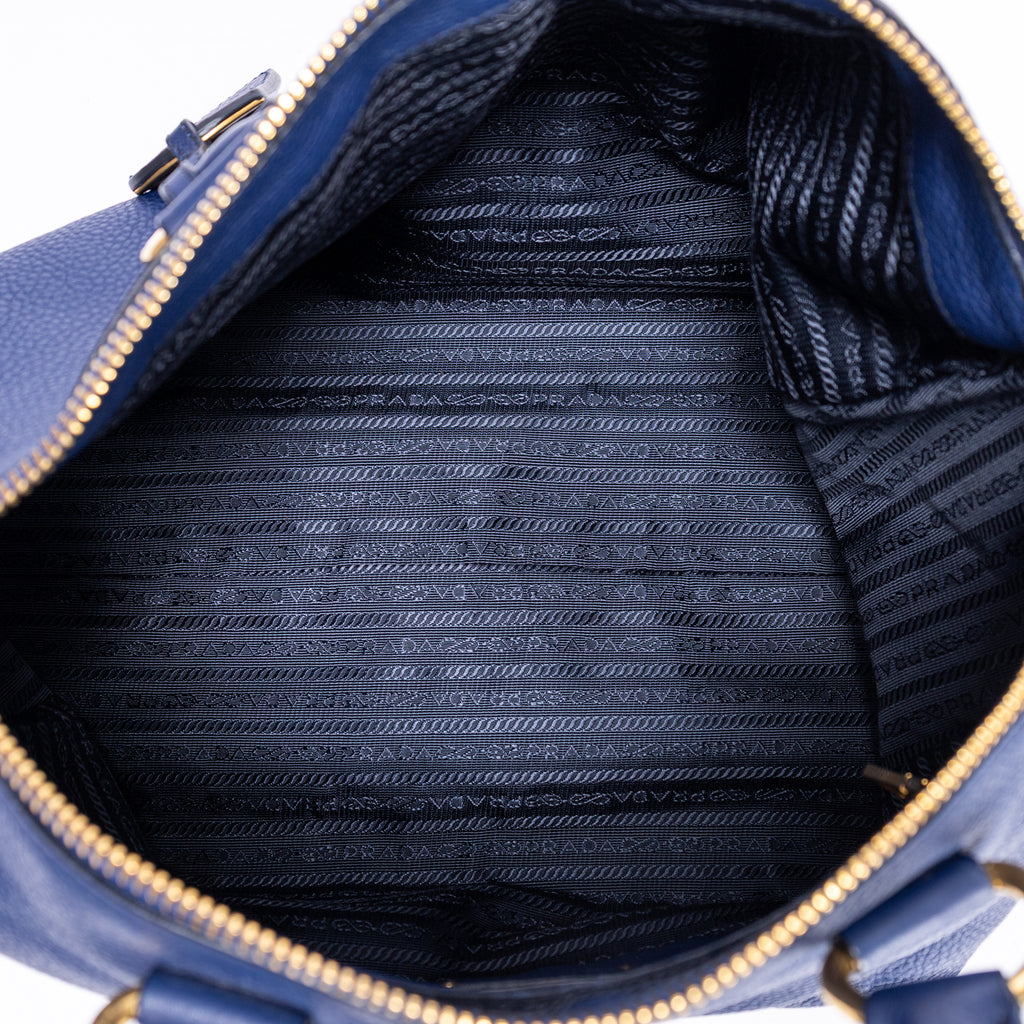 Shoulder Bag Shopping Tote Grey Vitello Daino Leather