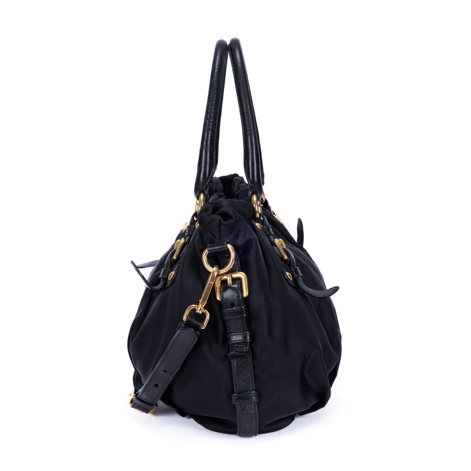 Shoulder Bag Tessuto Gaufre 2-Way Tote Black Tessuto Gaufre Canvas