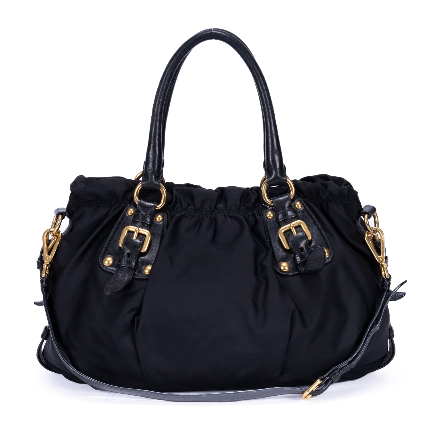 Shoulder Bag Tessuto Gaufre 2-Way Tote Black Tessuto Gaufre Canvas
